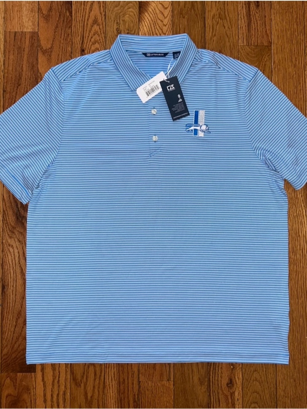 Detroit Lions Retro Cutter & Buck Striped Polo Shirt Size XL NEW